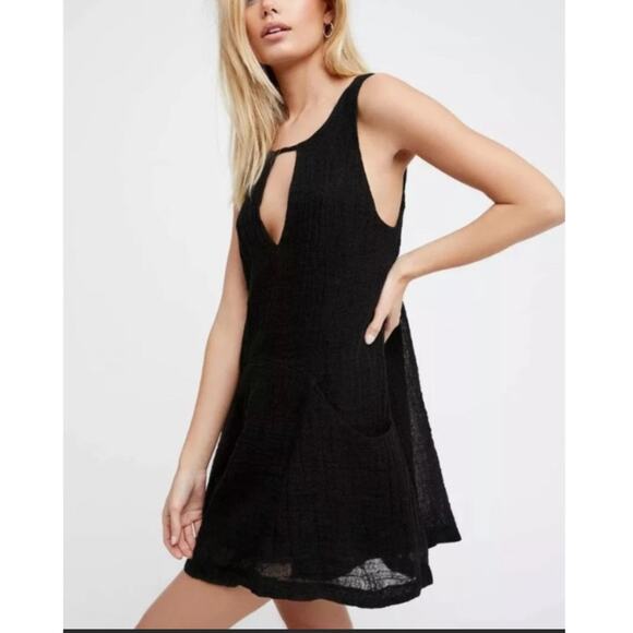 Free People Smoothing Sailing Linen Keyhole Dress - Picture 7 of 7